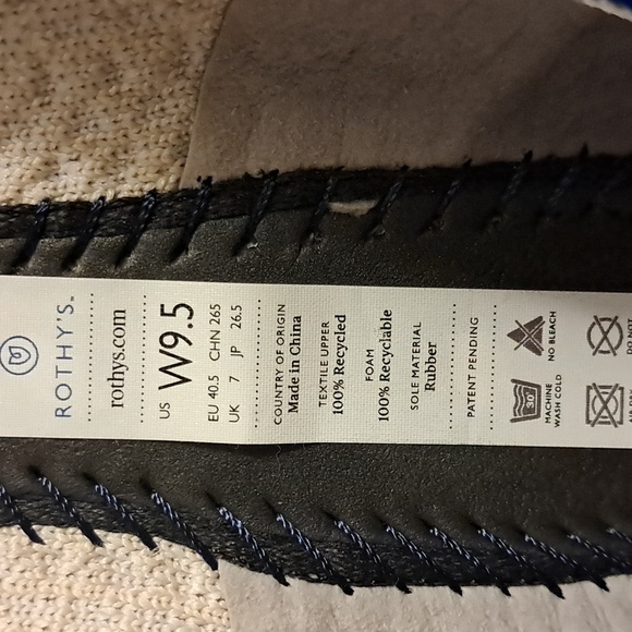 Rothy's The Point Diamond Twill Slip On Flats Size 9.5W Casual Canvas Ballet - Picture 7 of 8